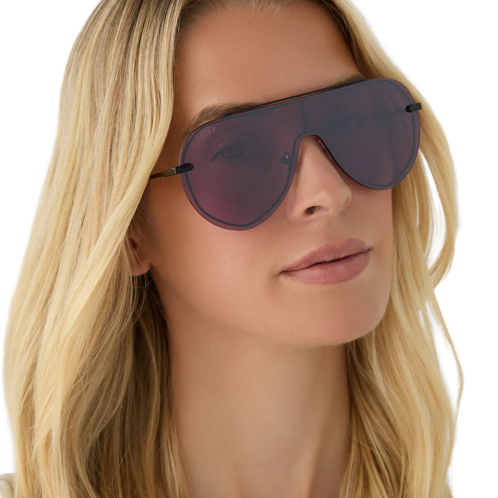 IMANI - BLACK   AUBERGINE W SILVER FLASH SUNGLASSES