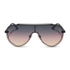 IMANI - BRUSHED BLACK   TWILIGHT GRADIENT SUNGLASSES