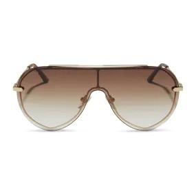 IMANI - GOLD   BROWN GRADIENT SUNGLASSES