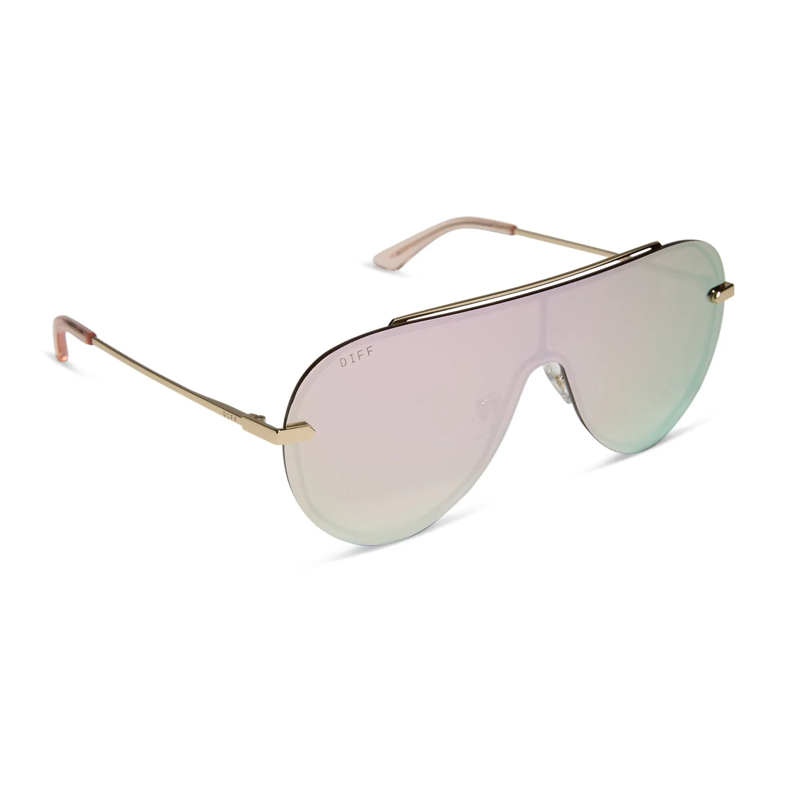 IMANI - GOLD   CHERRY BLOSSOM MIRROR SUNGLASSES