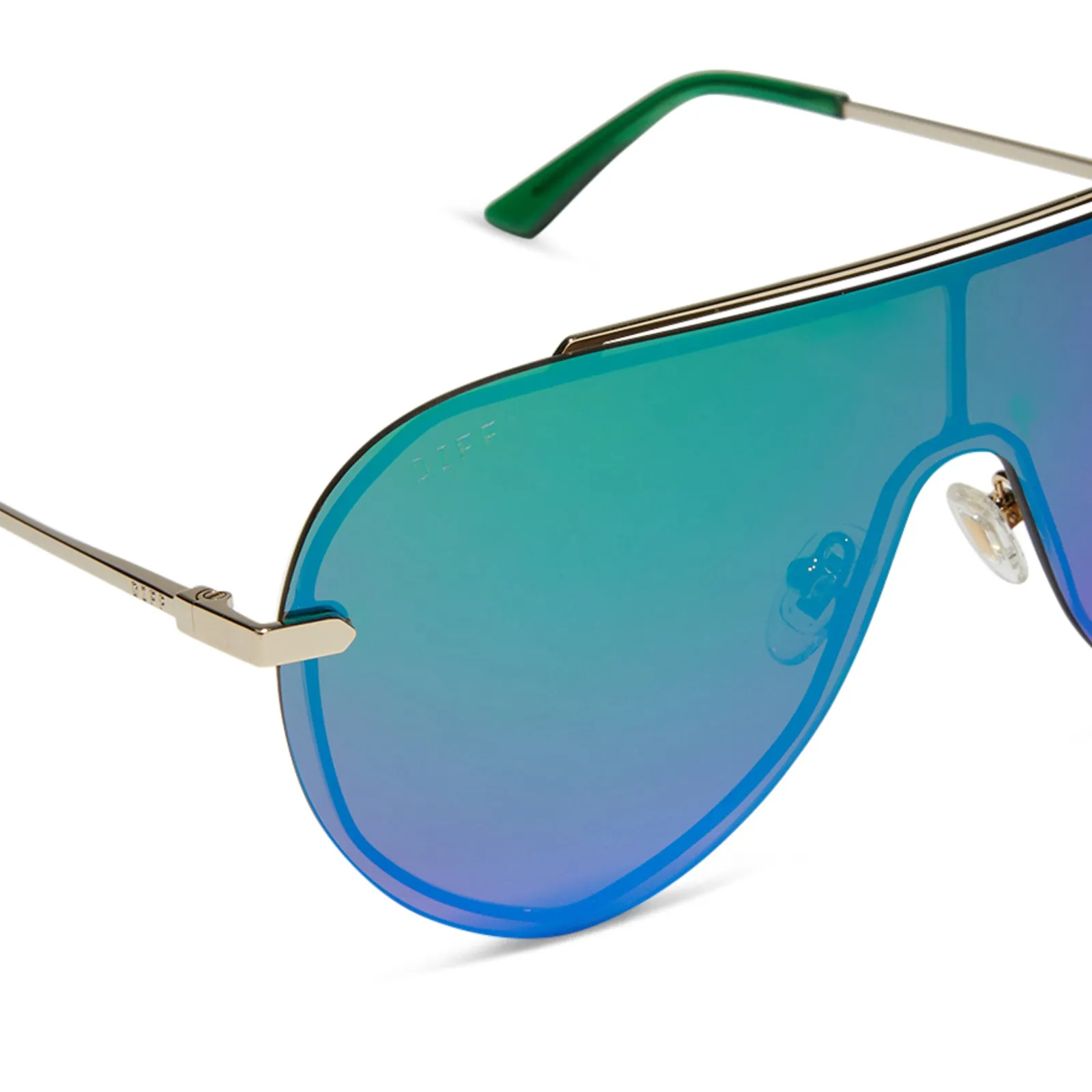 IMANI - GOLD   GREEN MIRROR SUNGLASSES