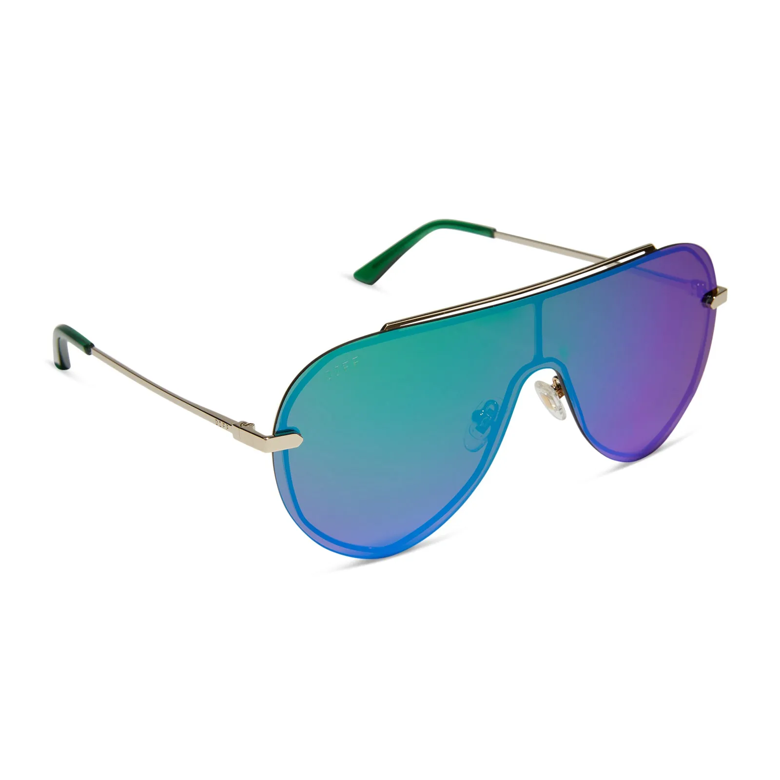 IMANI - GOLD   GREEN MIRROR SUNGLASSES