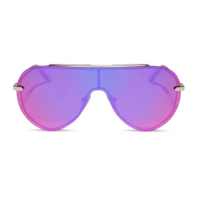 IMANI - GOLD   PINK RUSH MIRROR SUNGLASSES