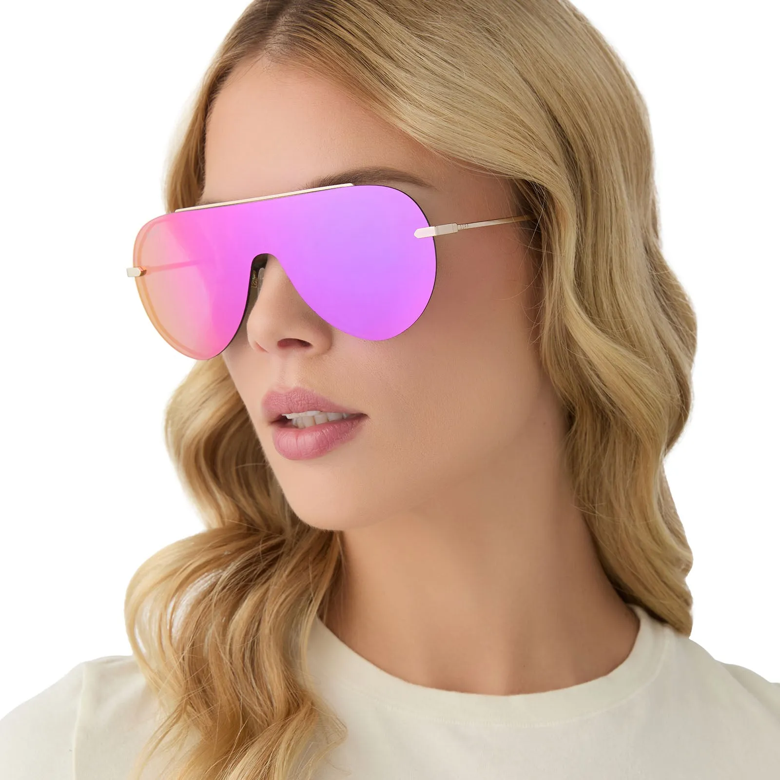 IMANI - GOLD   PINK RUSH MIRROR SUNGLASSES