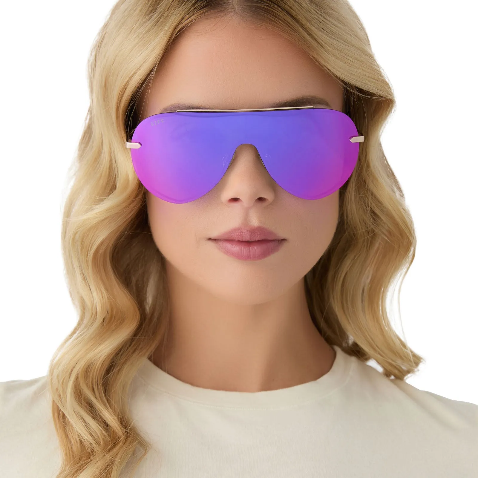 IMANI - GOLD   PINK RUSH MIRROR SUNGLASSES