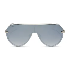 IMANI - SILVER   GREY GRADIENT WITH SILVER FLASH SUNGLASSES