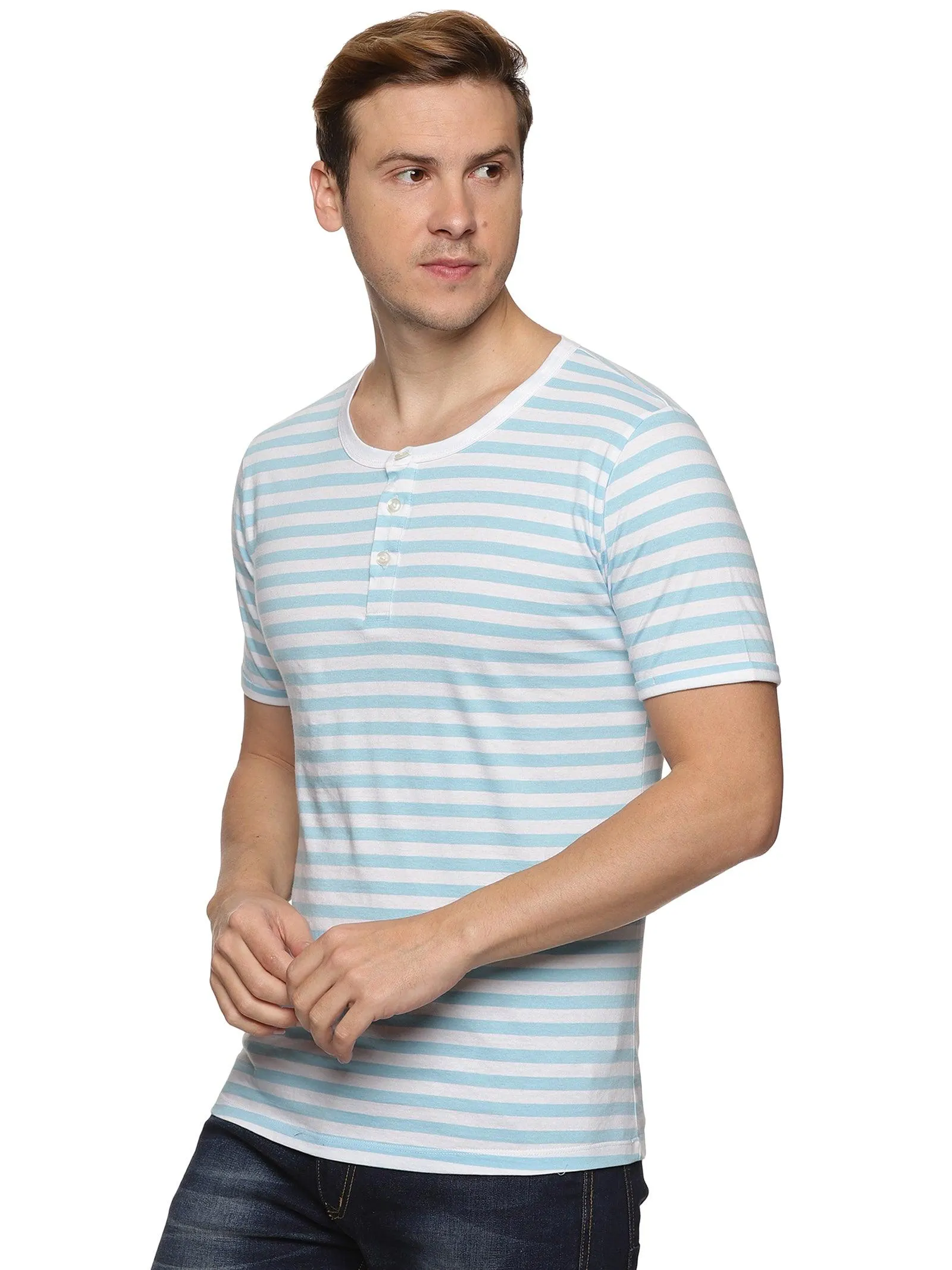 Impackt Men's Solid Henley Neck T-Shirt