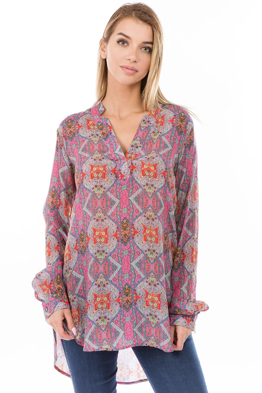 Inverted Collar Pullover tunic