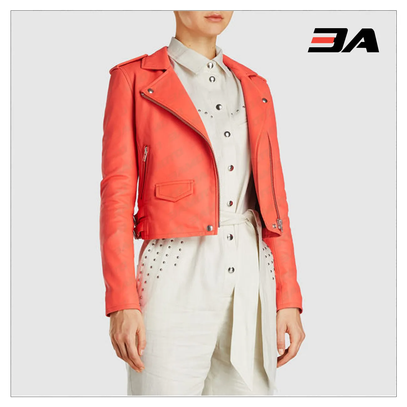 IRO Inspired Womens Red Leather Jacket