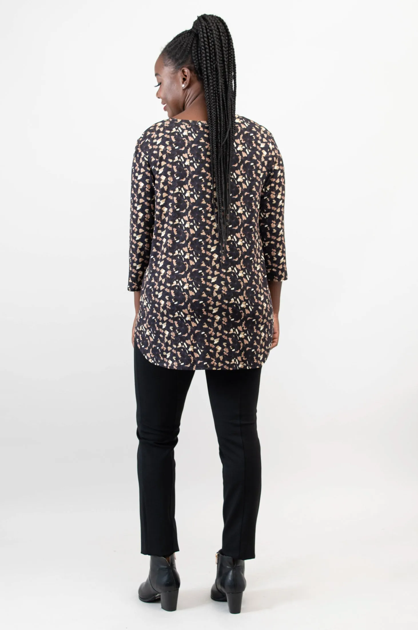 Jackie 3/4 Sleeve, Calico, Bamboo - Final Sale