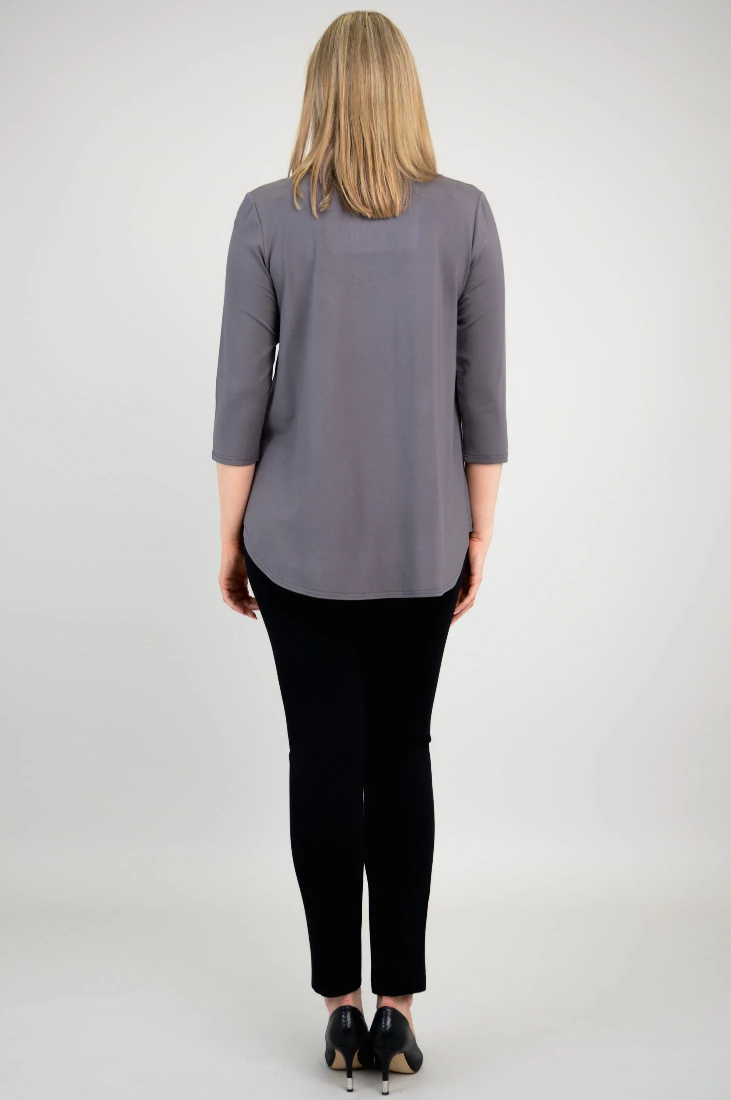 Jackie 3/4 Sleeve, Charcoal, Bamboo - Final Sale