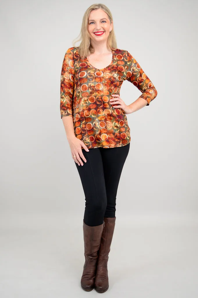 Jackie 3/4 Top, Walnut, Bamboo - Final Sale