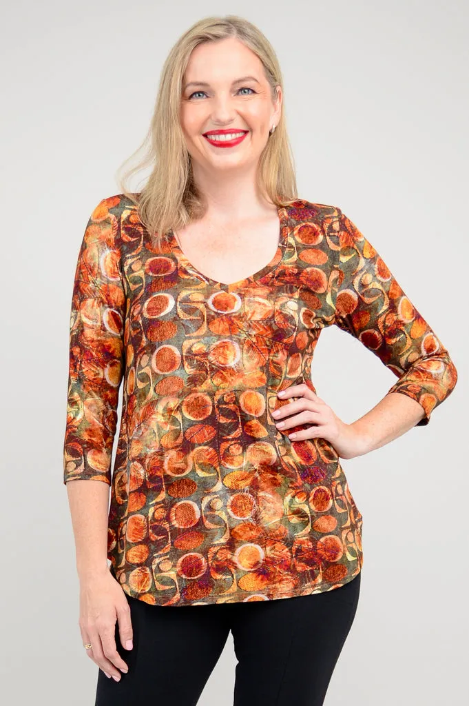 Jackie 3/4 Top, Walnut, Bamboo - Final Sale