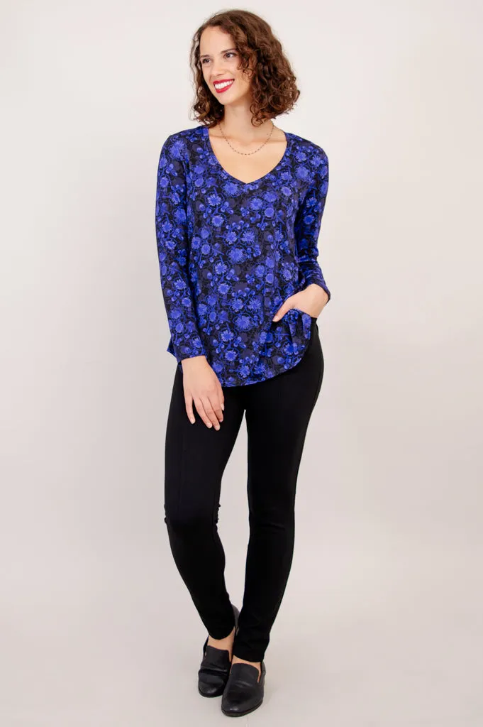 Jackie Long Sleeve, Snow Flower, Bamboo - Final Sale