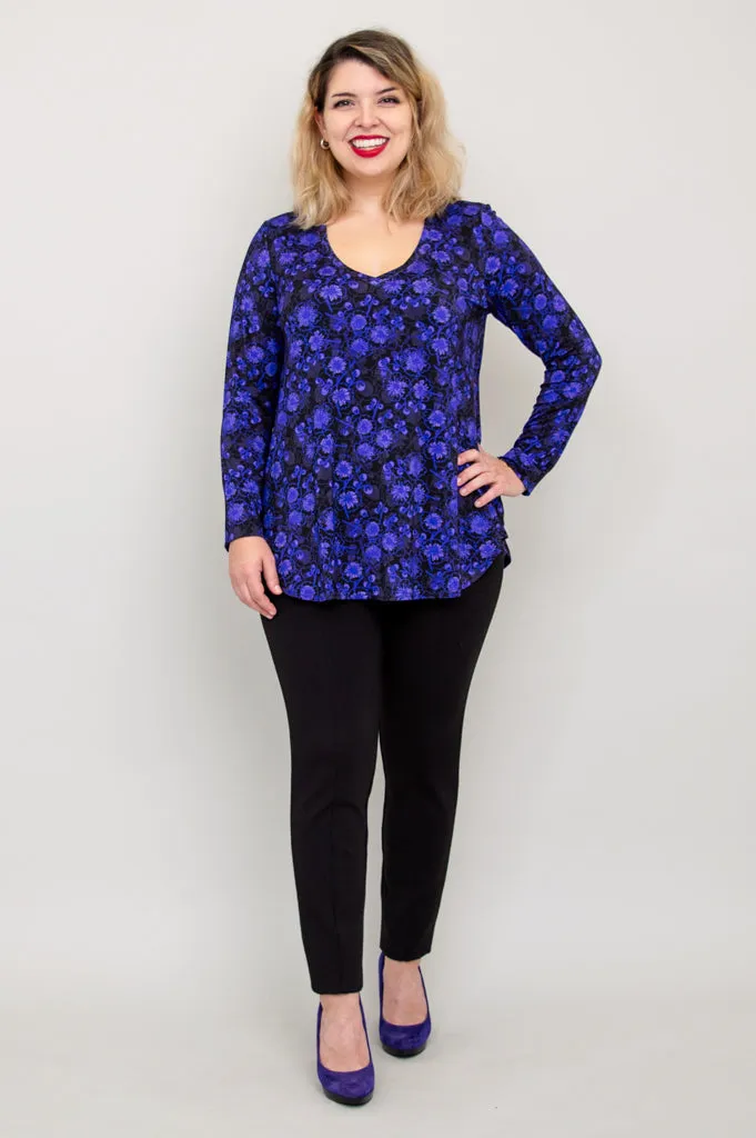 Jackie Long Sleeve, Snow Flower, Bamboo - Final Sale