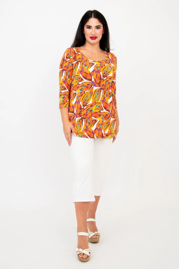 Jazz 3/4 Slv Top, Koko, Bamboo