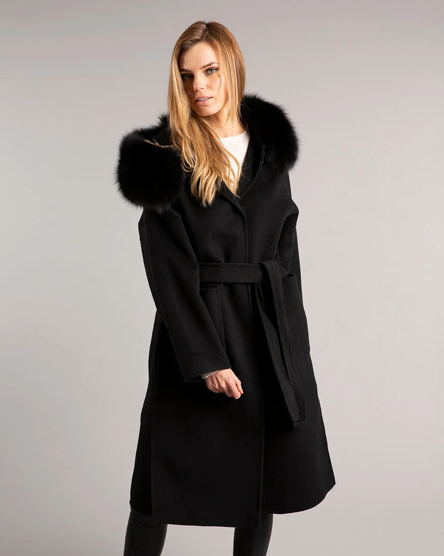 Kate Wrap Wool Long Black