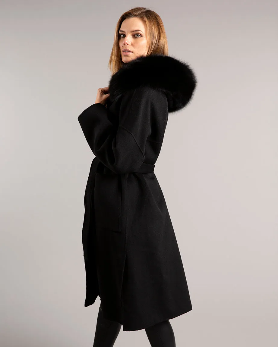 Kate Wrap Wool Long Black