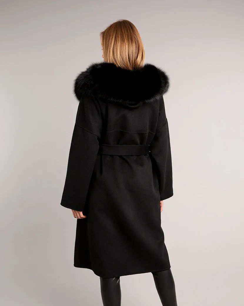 Kate Wrap Wool Long Black