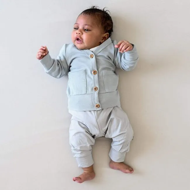 Kyte Baby Toddler Jersey Cardigan in Fog