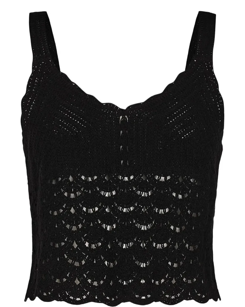 Lala Crochet Top Caviar