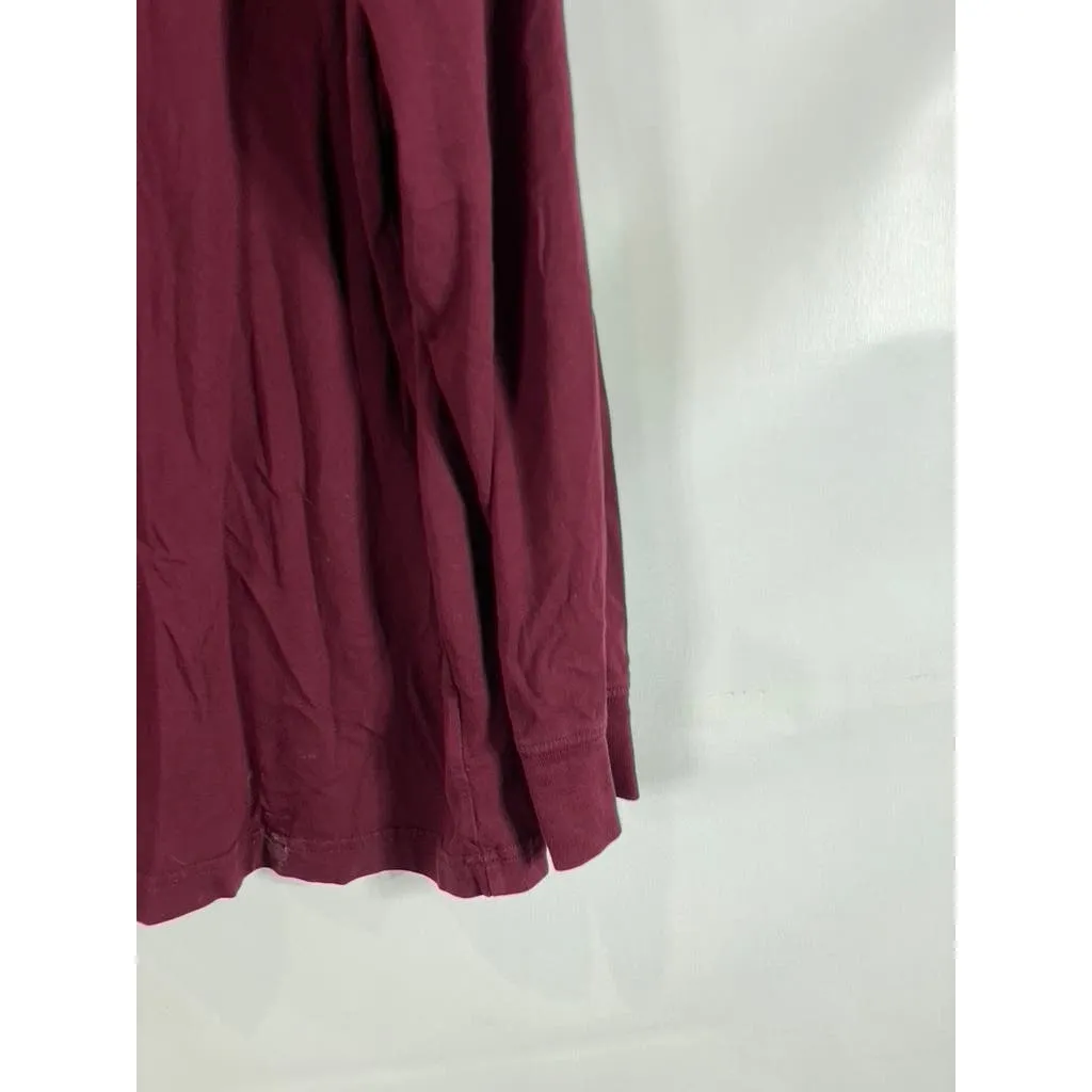 LANDS' END Men's Super Tall Rich Burgundy Long Sleeve Henley Shirt SZ XL/T