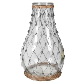 Large Glass & Willow Vase