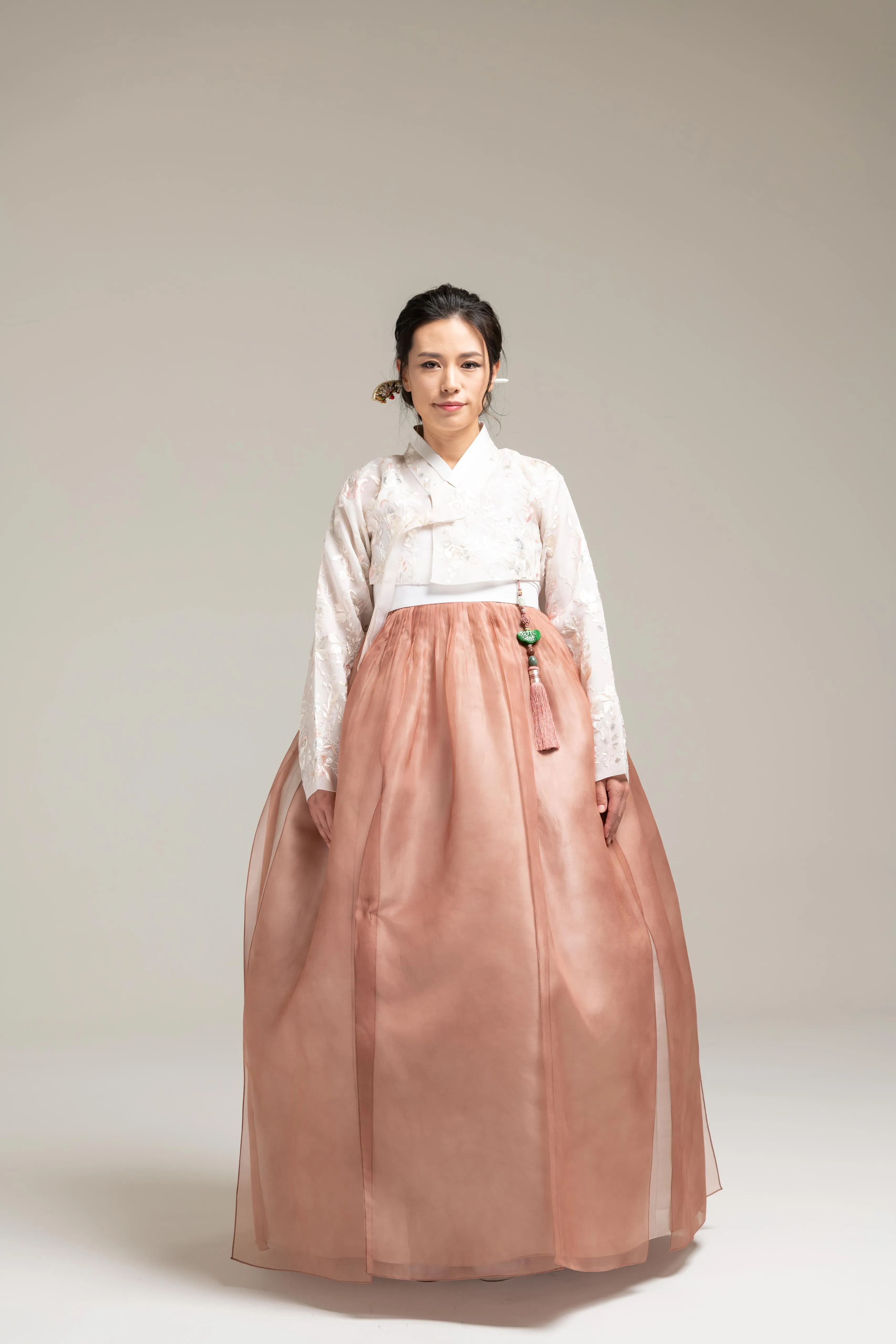 Layered Silk Skirt & Hand Embroidered Jeogori