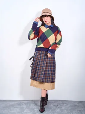 Layered Tartan Skirt (2 Colours)