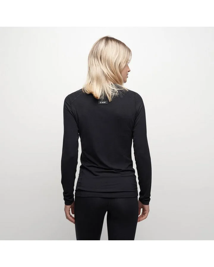 Le Bent Womens Core 200 Crew - Black