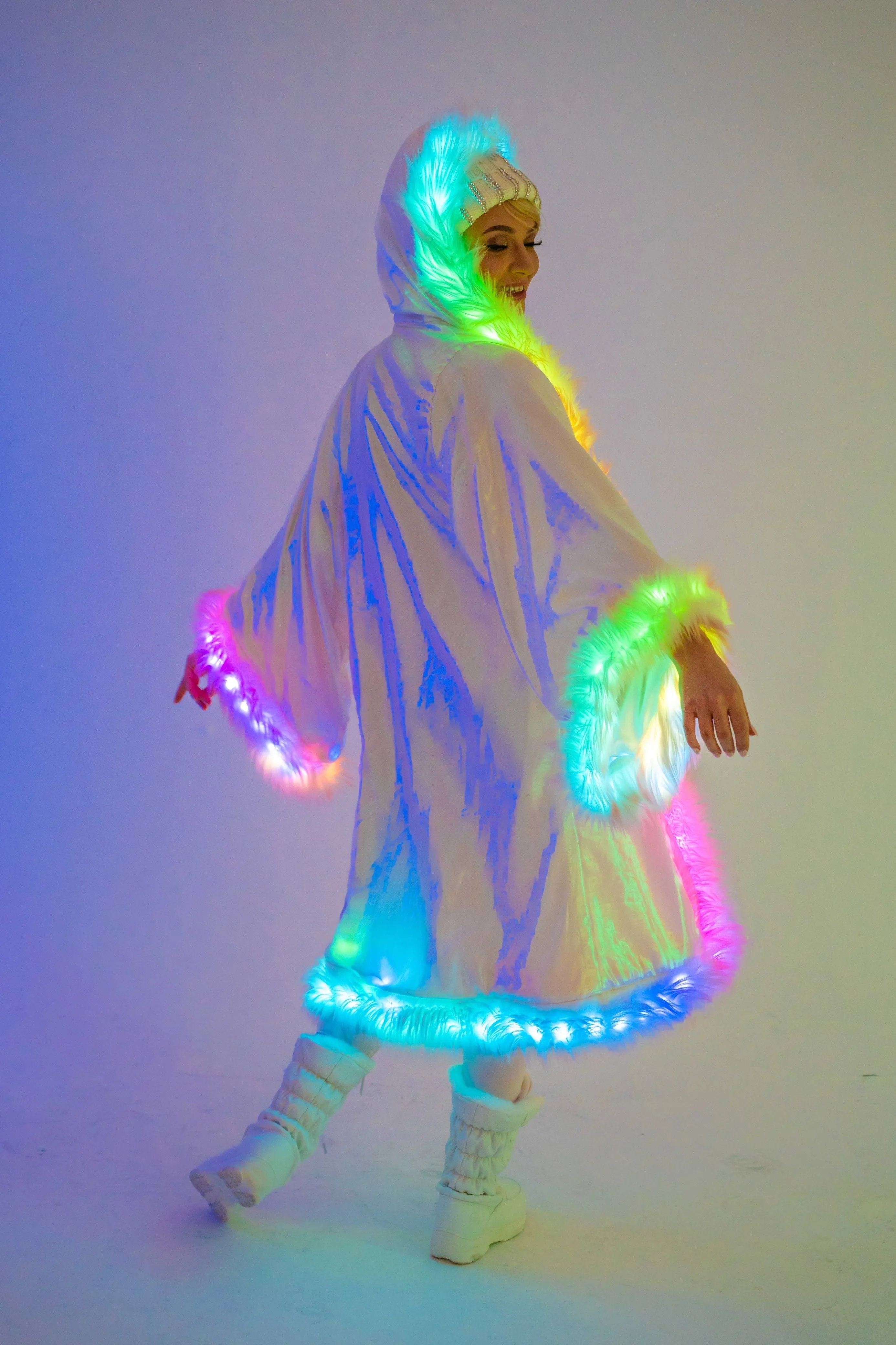 LED Sheer Magic Kimono in "Light Pink White " IN STOCK