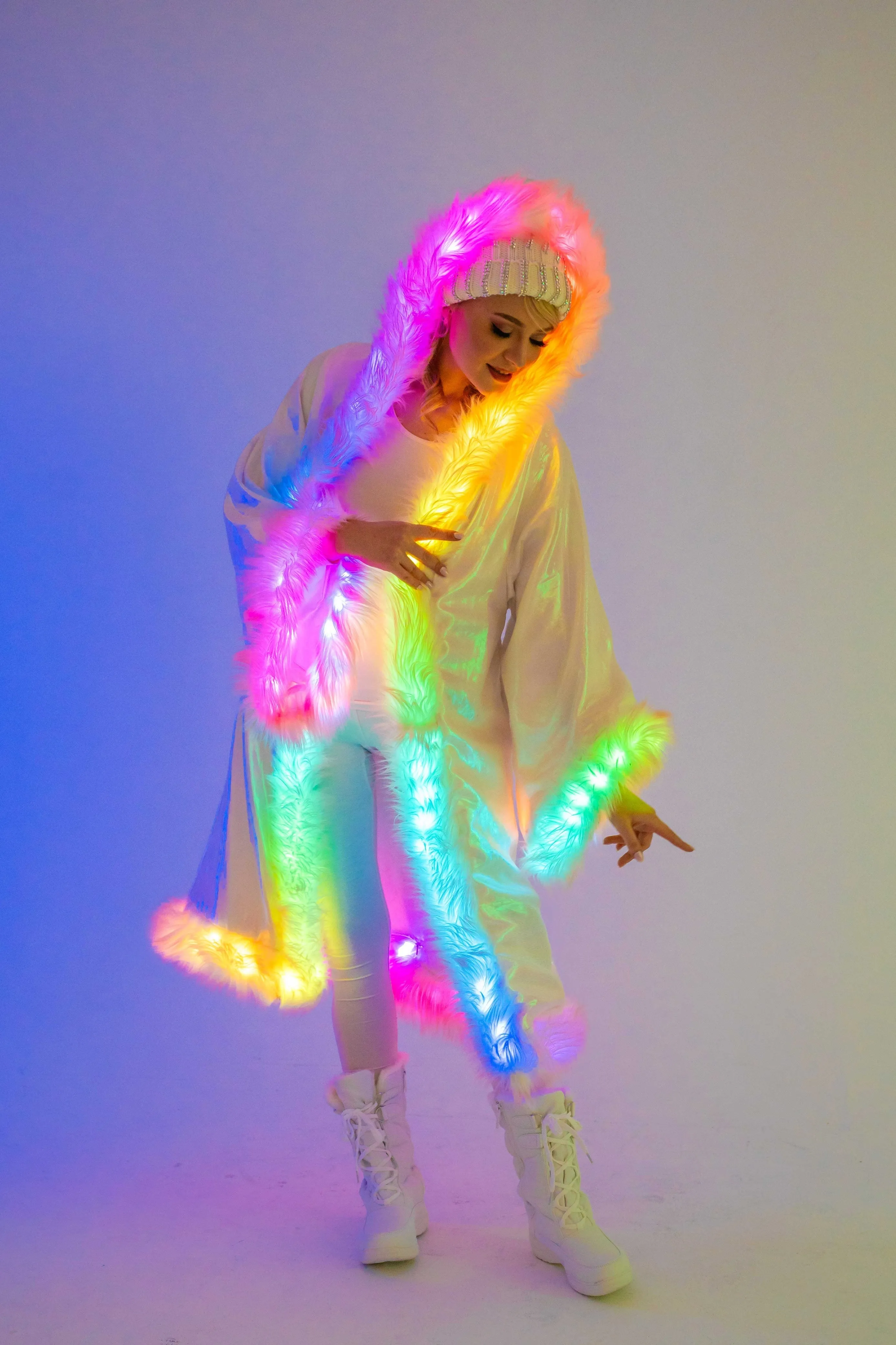 LED Sheer Magic Kimono in "Light Pink White " IN STOCK