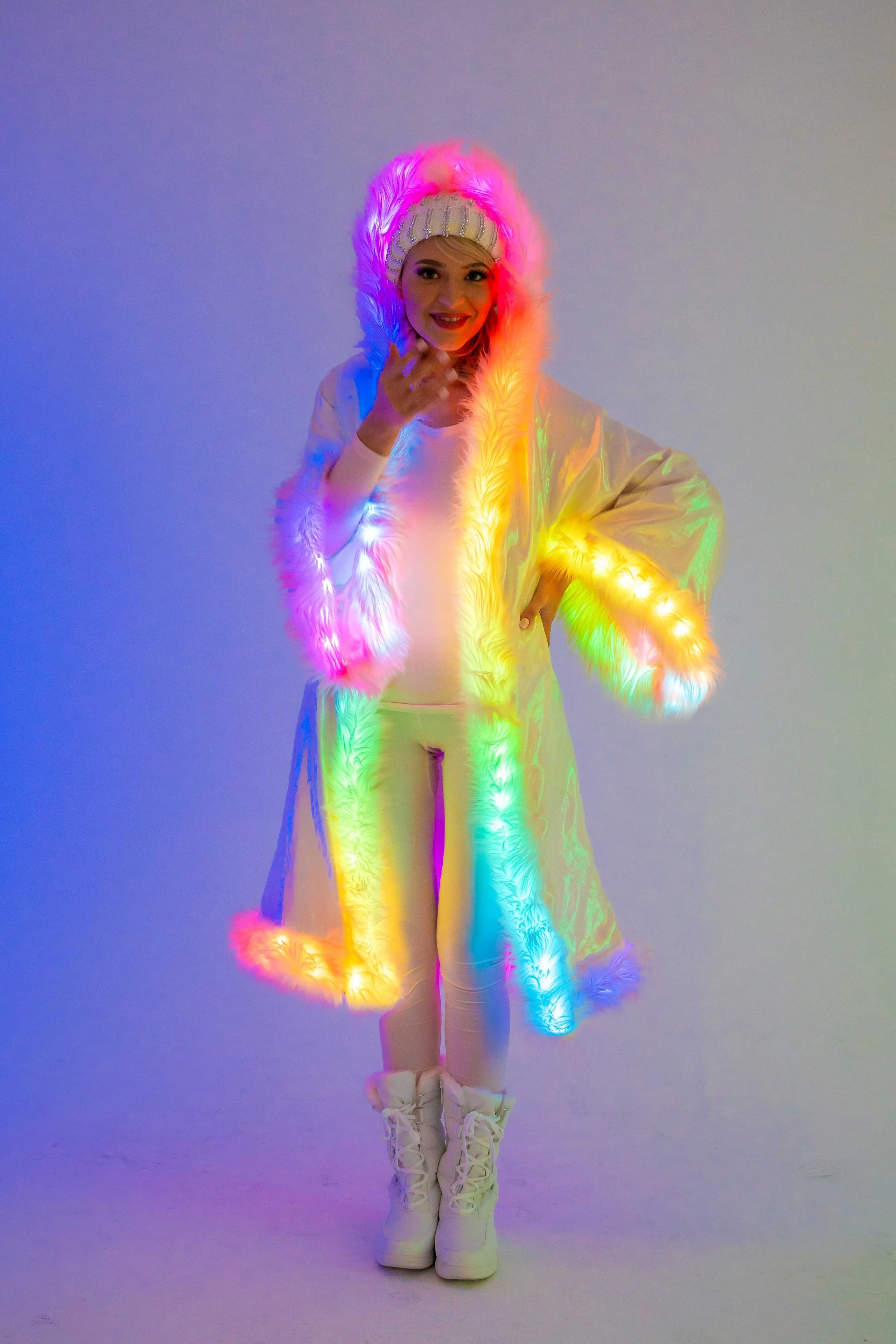 LED Sheer Magic Kimono in "Light Pink White " IN STOCK