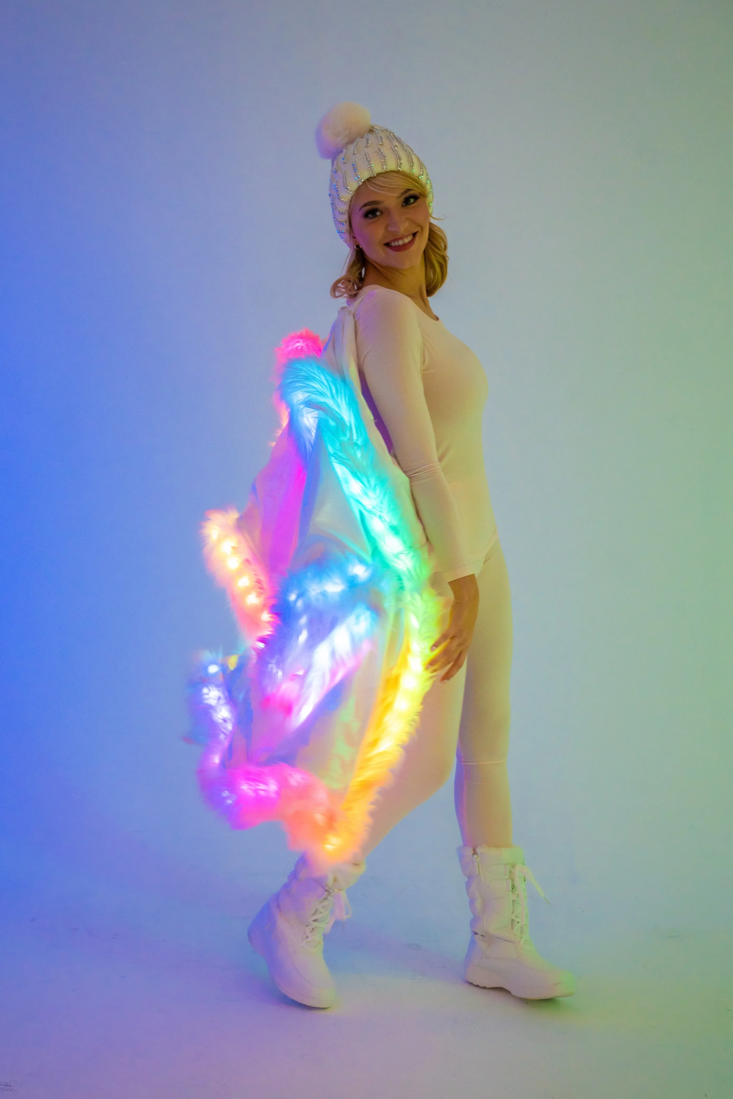 LED Sheer Magic Kimono in "Light Pink White " IN STOCK