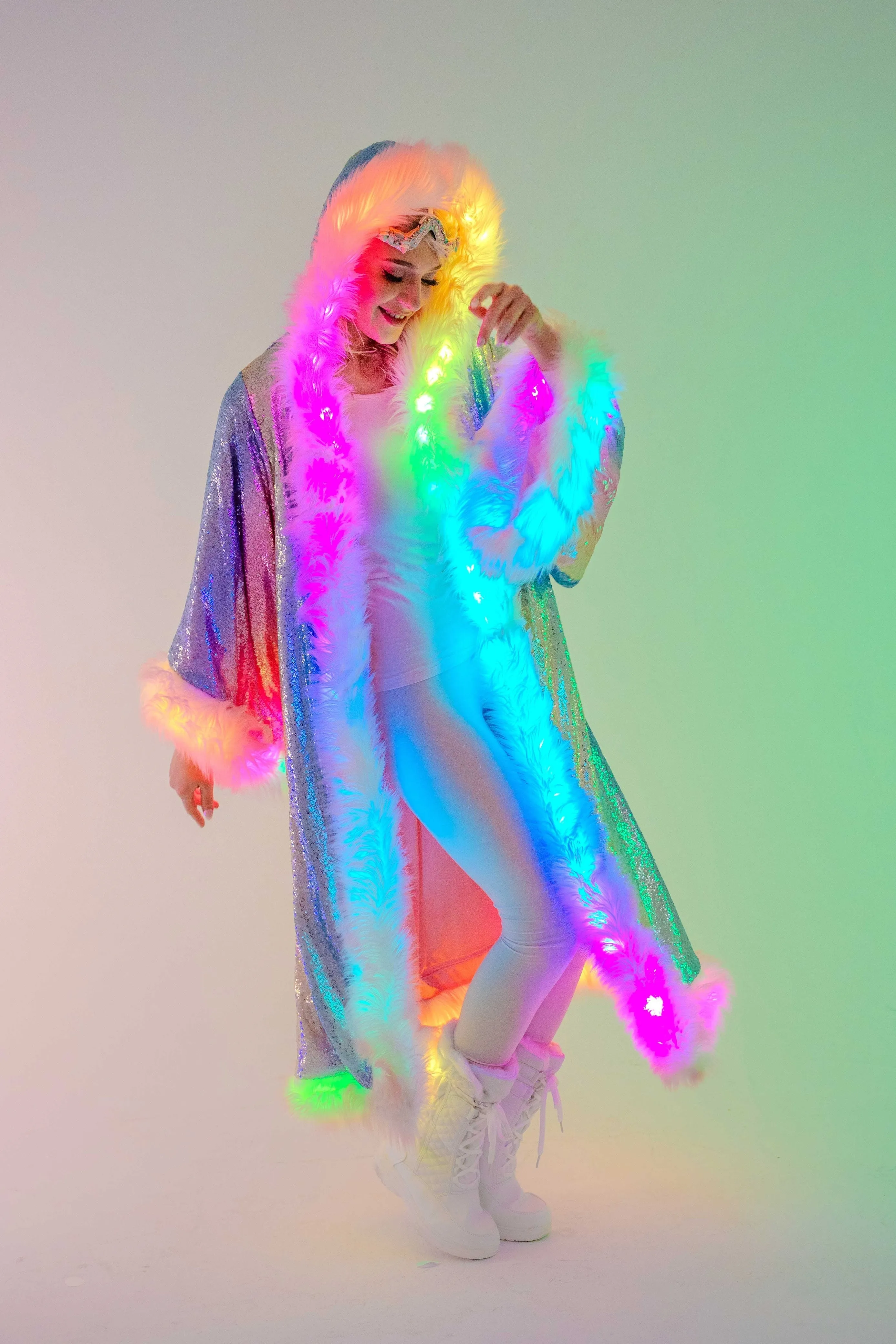 LED Tiny Twinkle Sequin Kimono in "Glitz & Glam Rainbow" IN STOCK