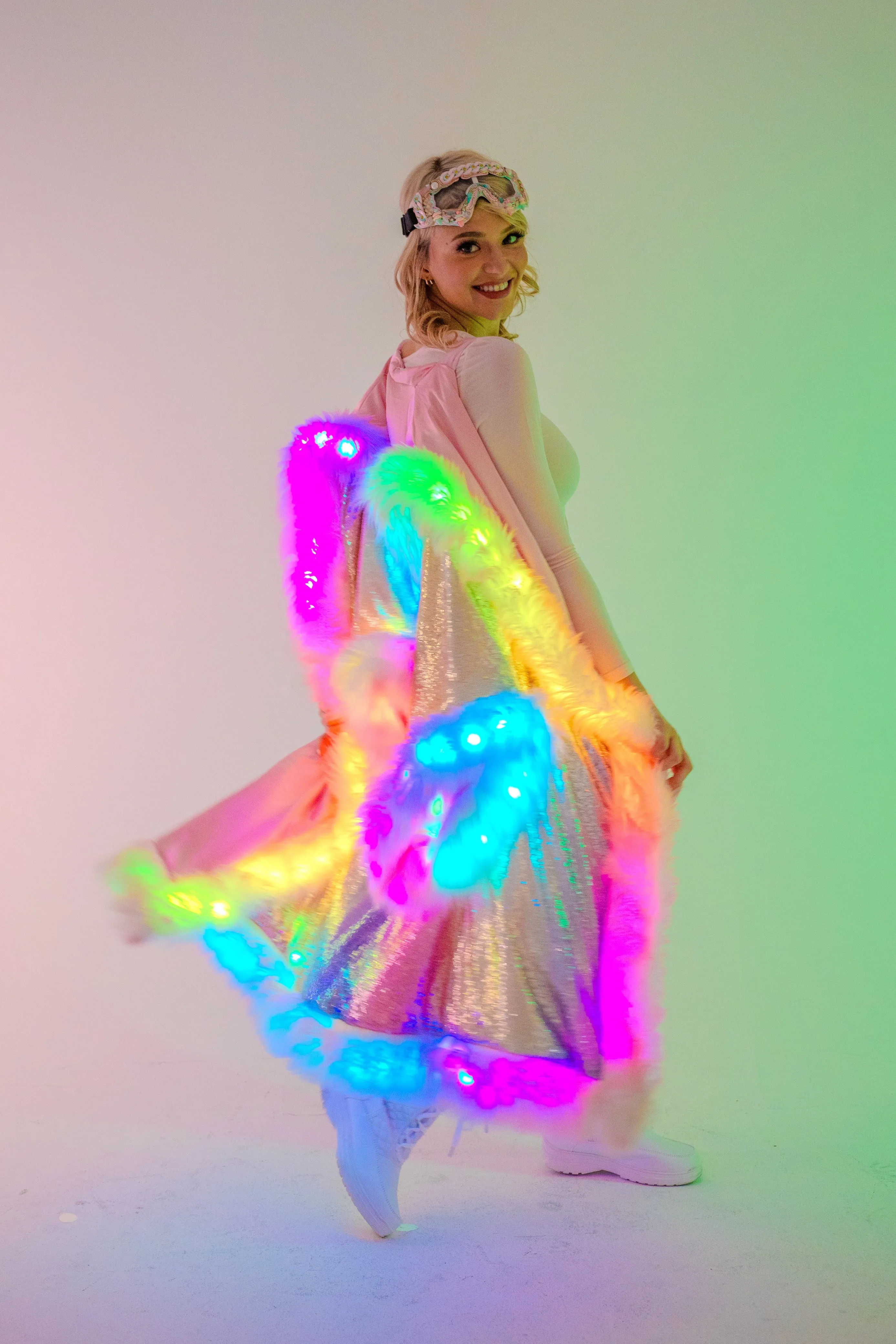 LED Tiny Twinkle Sequin Kimono in "Glitz & Glam Rainbow" IN STOCK