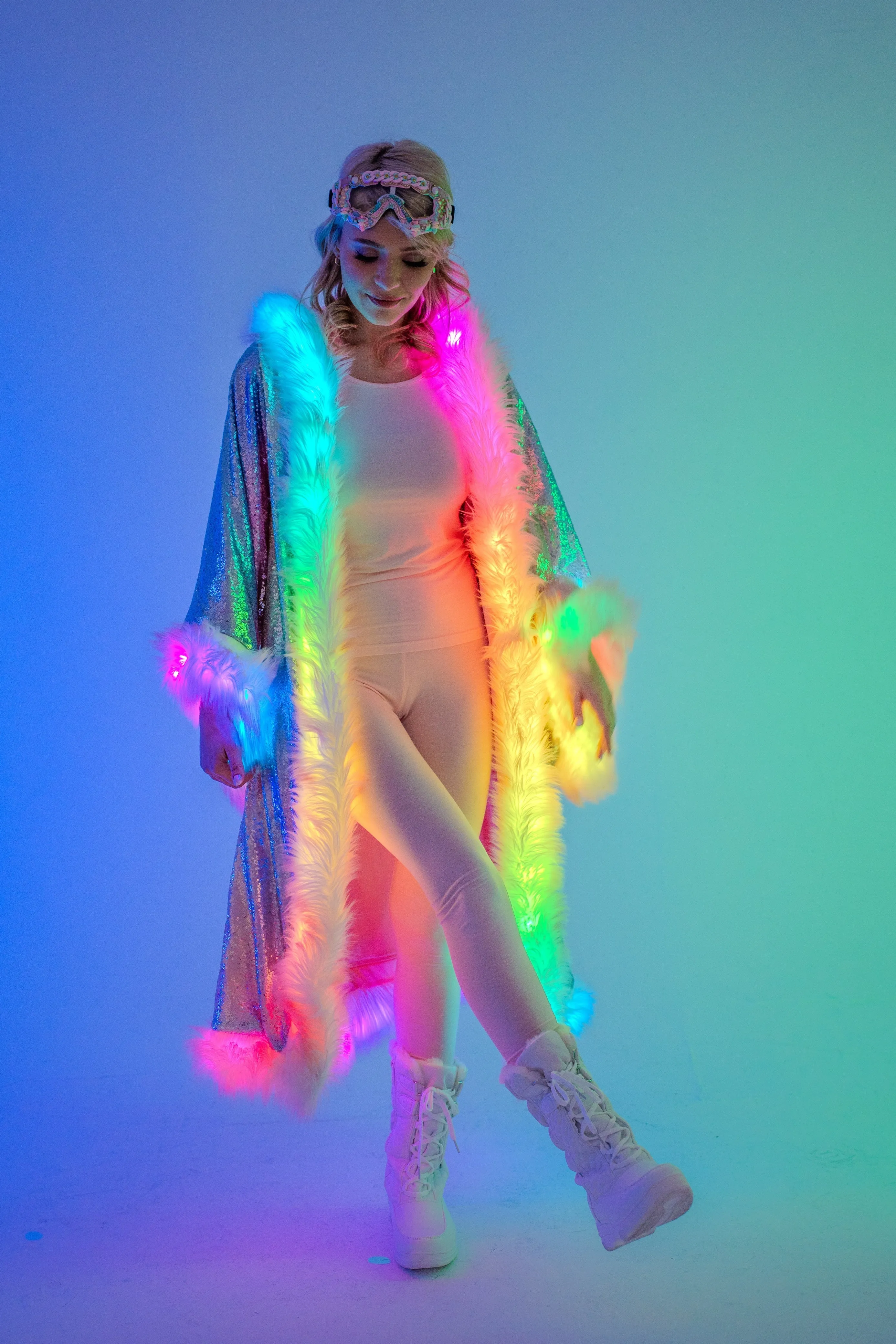 LED Tiny Twinkle Sequin Kimono in "Glitz & Glam Rainbow" IN STOCK