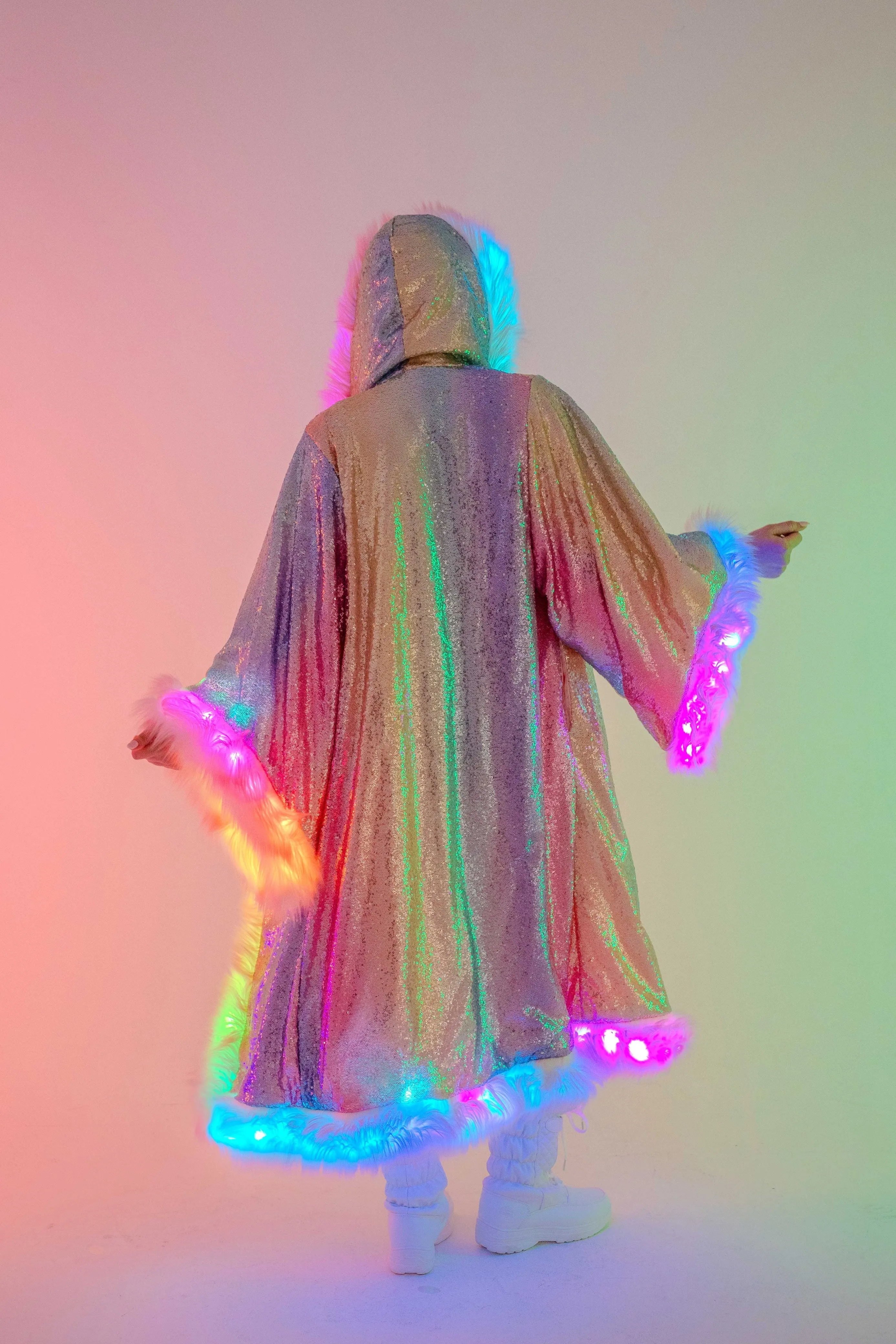 LED Tiny Twinkle Sequin Kimono in "Glitz & Glam Rainbow" IN STOCK