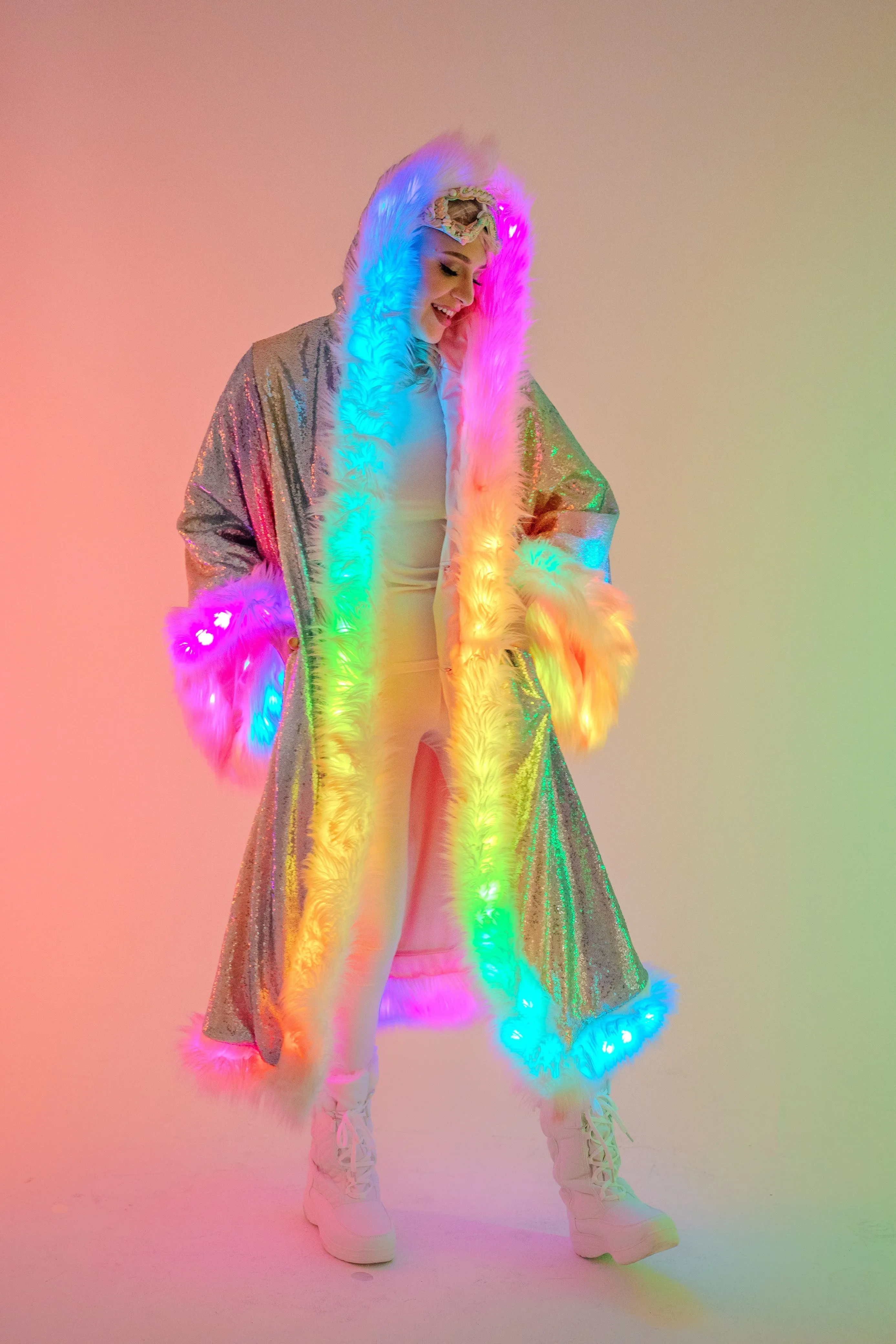 LED Tiny Twinkle Sequin Kimono in "Glitz & Glam Rainbow" IN STOCK