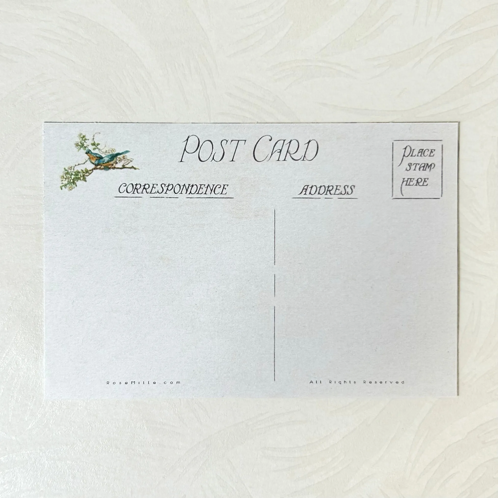 Left Swooping Bird  With Blossom- Layering PostCards