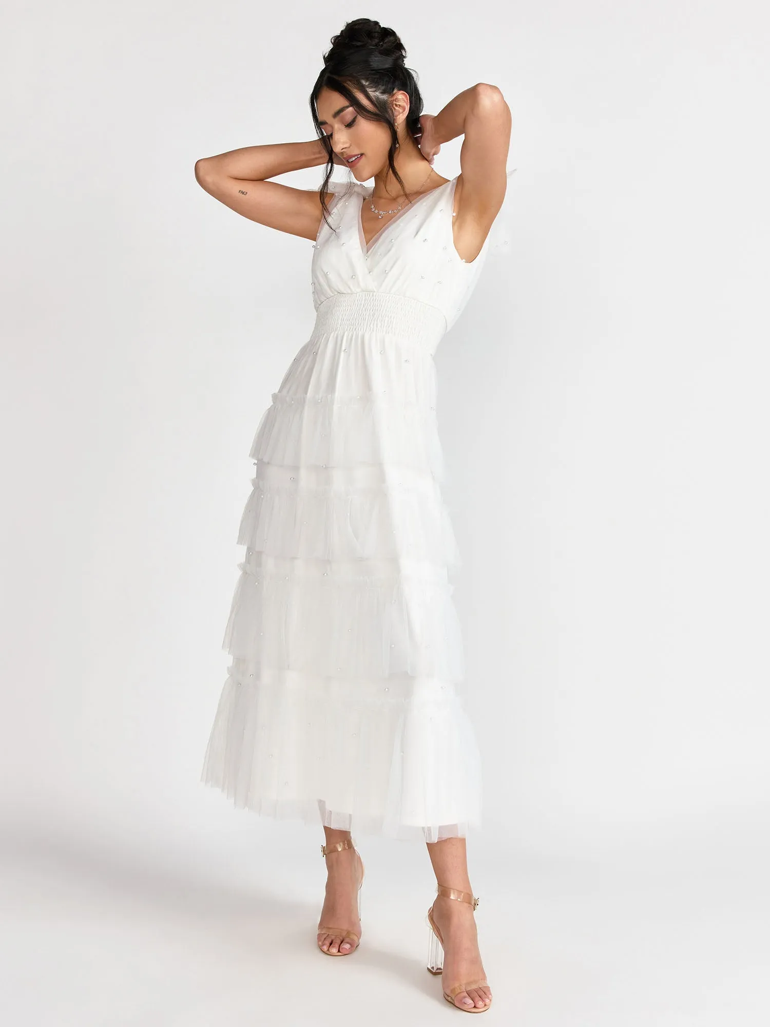 Lena Pearl Mesh Maxi Dress - Brands We Love