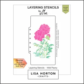 Lisa Horton Crafts Wild Peony Slimline Layering Stencils