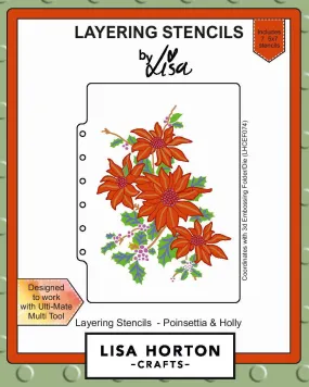 Lisa Horton Layering Stencils - Poinsettia & Holly