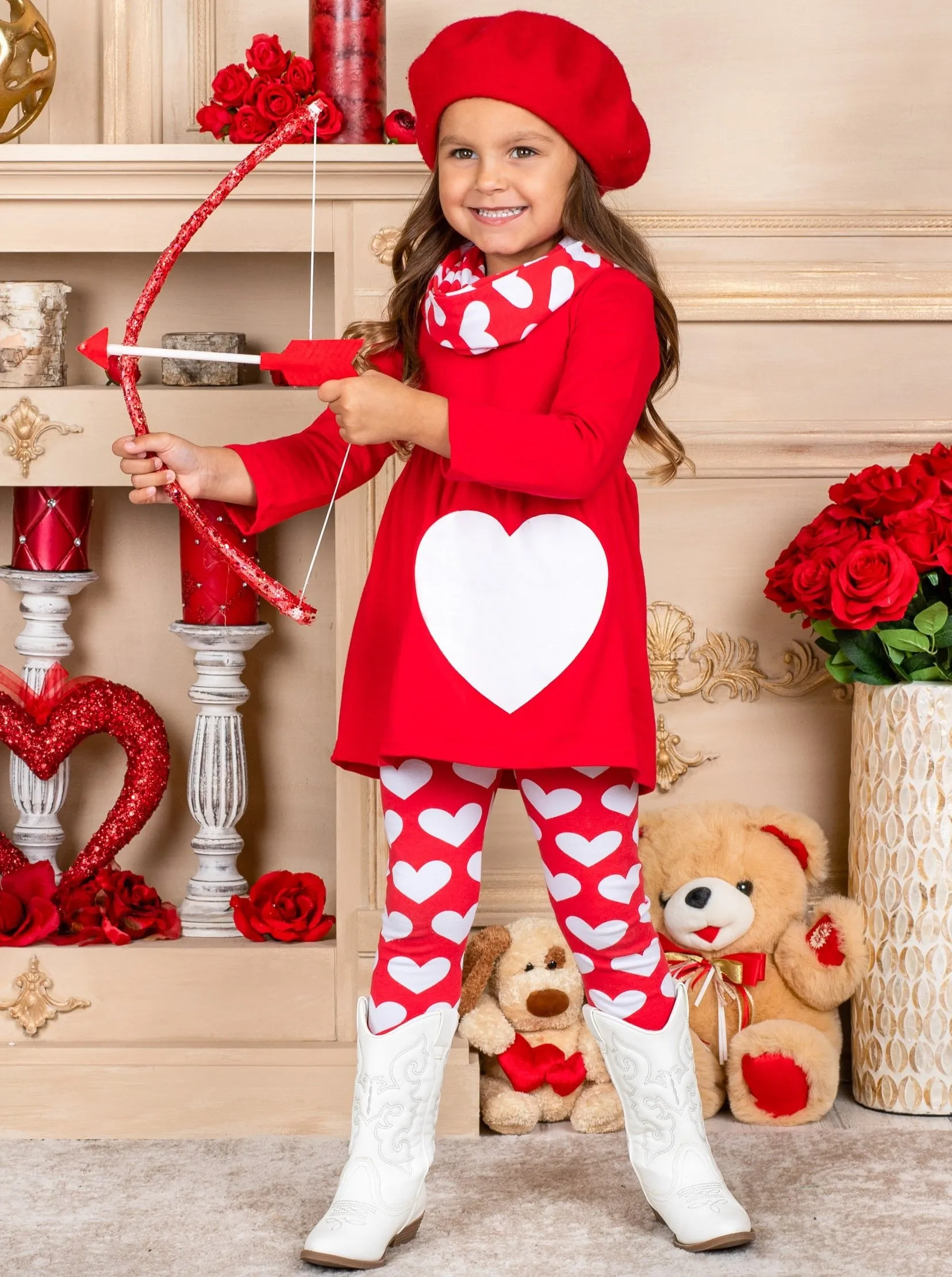 Little Heartbreaker Tunic, Scarf and Legging Set