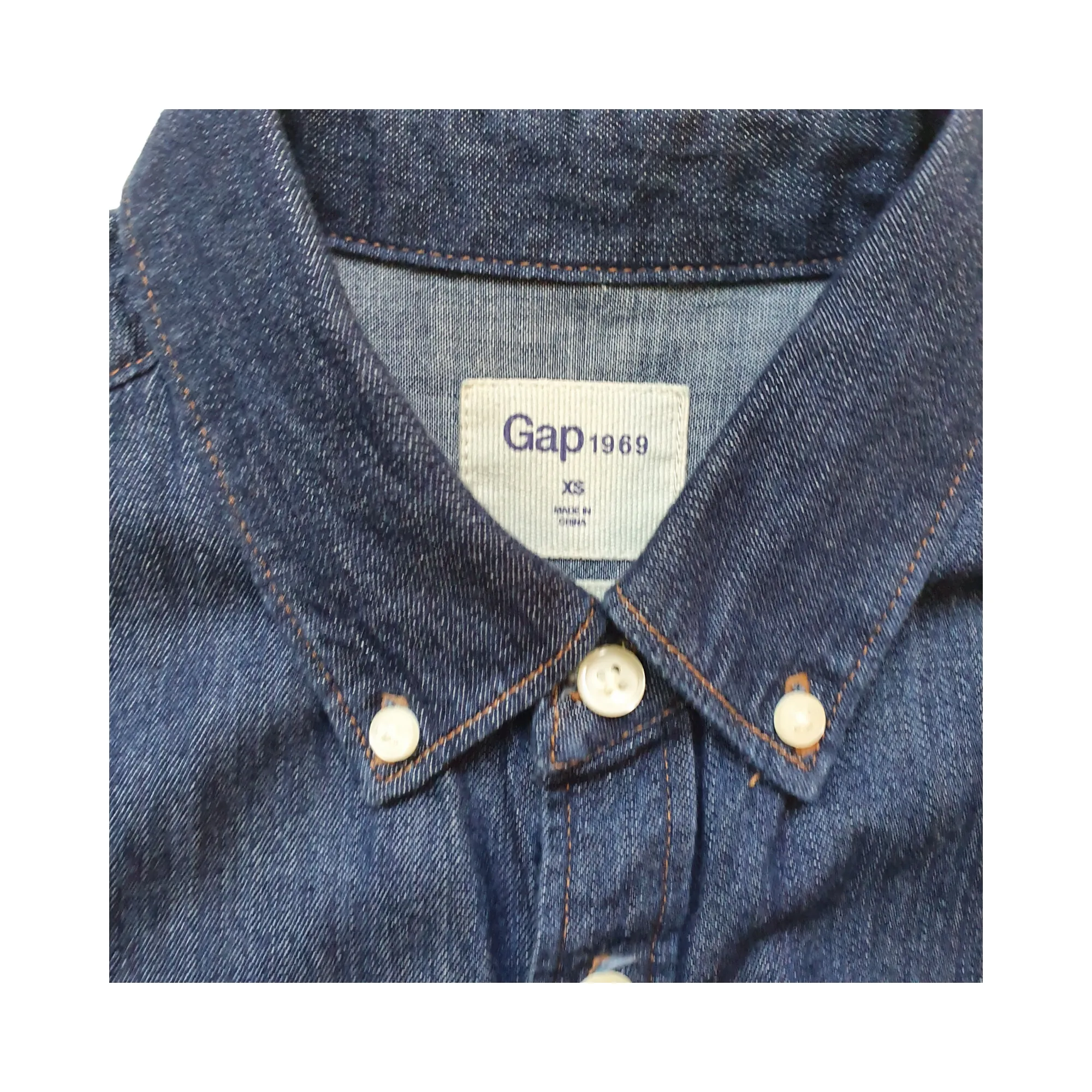 Long Sleeve Denim Western Shirt - GAP XS