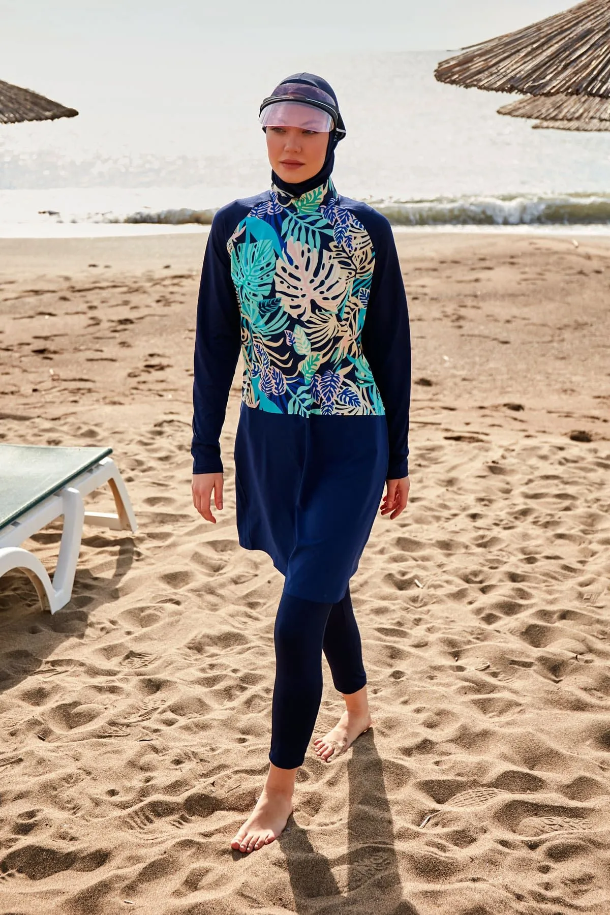 Lycra Navy Burkini Modest Swimwear M2490