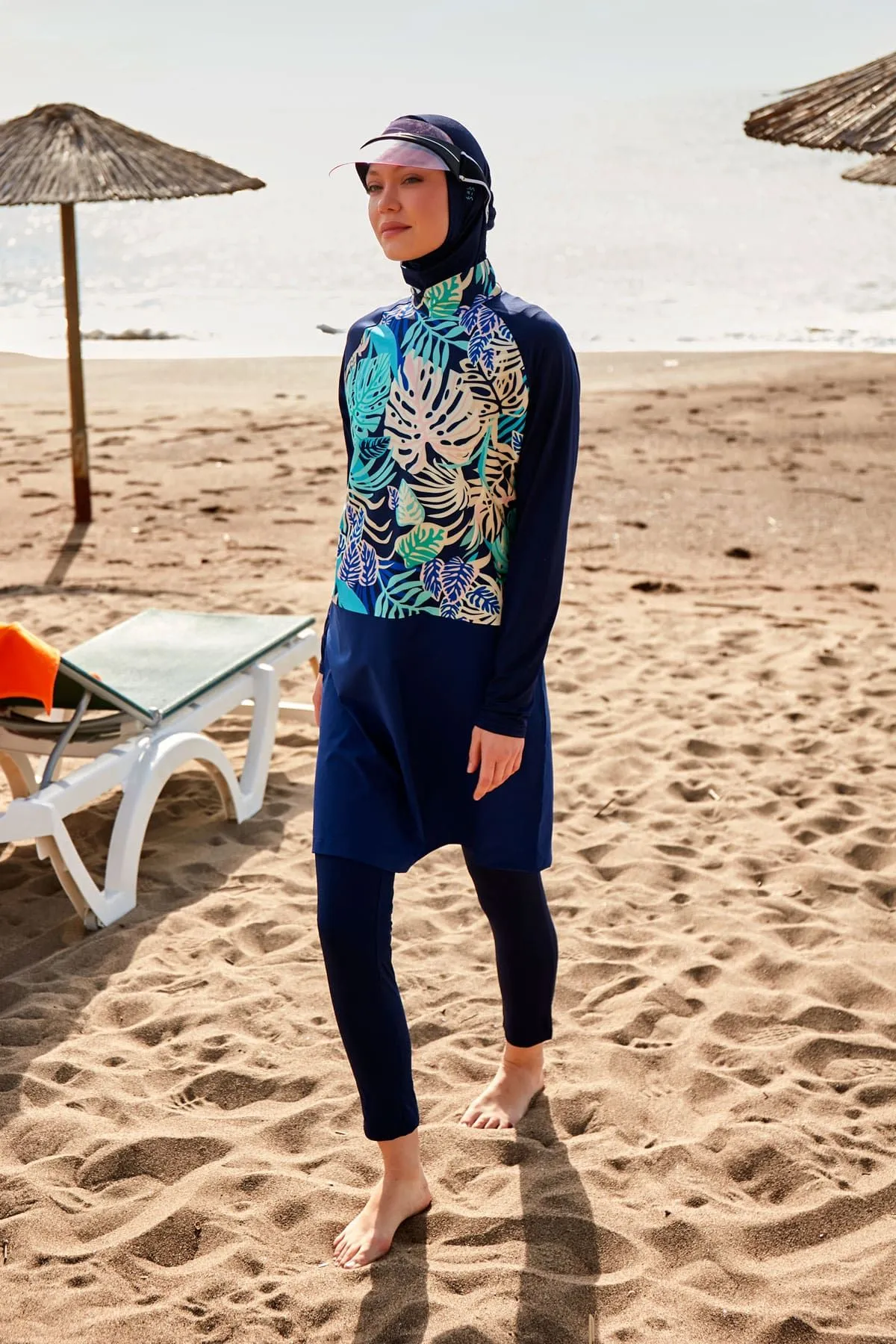 Lycra Navy Burkini Modest Swimwear M2490