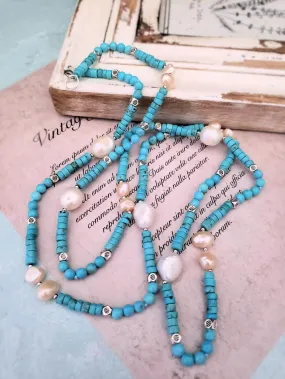 Magnesite and Pearl Necklace