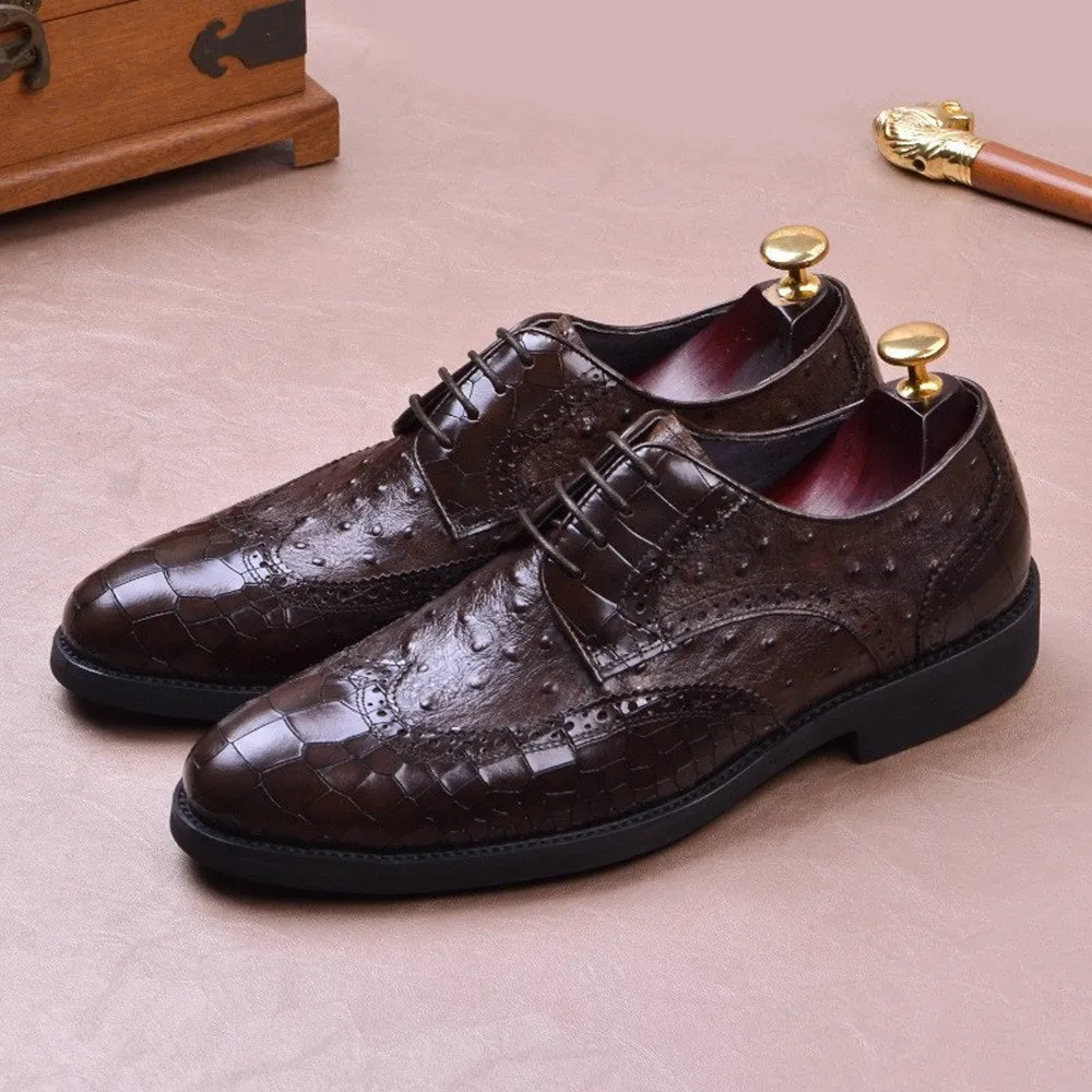 Men Lace Up Wing Tip Two Tones Oxford Shoes