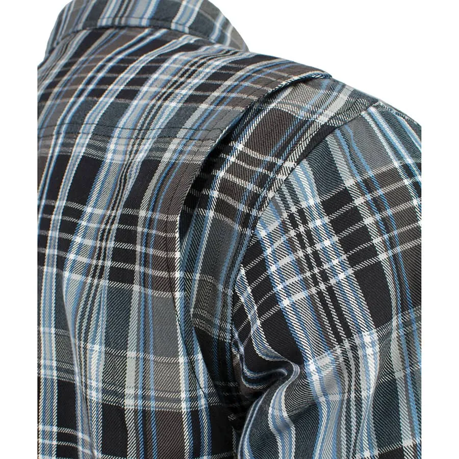 Men’s Armored Flannel Biker Shirt w/ Aramid® by DuPont™ Fibers